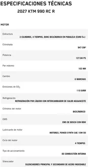 Catálogo KTM en Trujillo | 2027 ktm 990 rc r | 2026-10-02T00:00:00.000Z - 2026-10-16T00:00:00.000Z