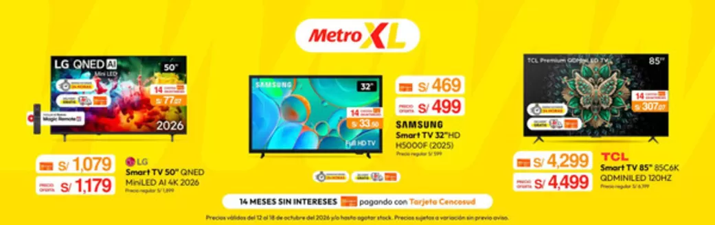 Catálogo Metro en Piura | Ofertas principales para todos los cazadores de gangas | 2026-10-12T00:00:00.000Z - 2026-10-18T00:00:00.000Z