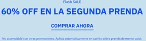 60% off en la segunda prenda 