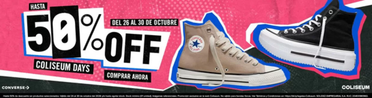 Catálogo Converse | Hasta 50%off | 2026-10-27T00:00:00.000Z - 2026-10-30T00:00:00.000Z