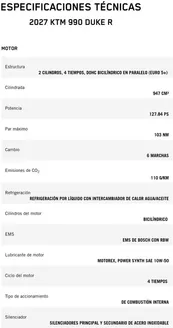 Catálogo KTM | 2027 ktm 990 duker | 2026-10-30T00:00:00.000Z - 2026-11-13T00:00:00.000Z