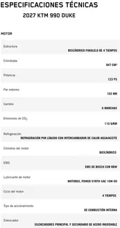 Catálogo KTM | 2027 ktm 990 duke | 2026-10-30T00:00:00.000Z - 2026-11-13T00:00:00.000Z