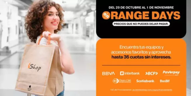 Catálogo iShop en Chiclayo | Orange Days | 2026-10-30T00:00:00.000Z - 2026-11-01T00:00:00.000Z