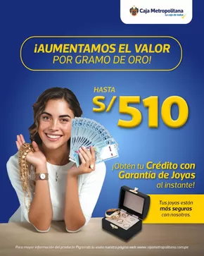 Catálogo Caja Metropolitana en Olmos | Aumentamos el valor por gramo de oro | 2025-09-29T00:00:00.000Z - 2025-10-12T00:00:00.000Z