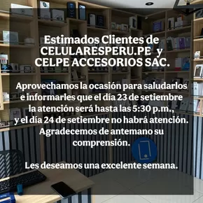 Catálogo Celulares Perú en Bagua | Descubre ofertas atractivas | 2025-10-04T00:00:00.000Z - 2025-10-18T00:00:00.000Z