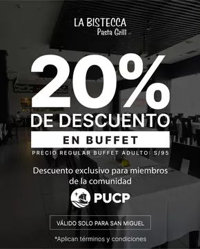 Catálogo La Bistecca | 20%de descuento en buffet  | 2025-10-08T00:00:00.000Z - 2025-10-19T00:00:00.000Z