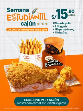 Catálogo Popeyes en Callao | Semana estudiantil cajun | 2025-10-21T00:00:00.000Z - 2025-10-26T00:00:00.000Z