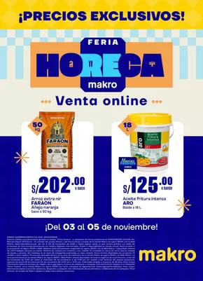 Catálogo Makro en Moyobamba | Volante Feria Horeca | 2025-11-03T00:00:00.000Z - 2025-11-05T00:00:00.000Z