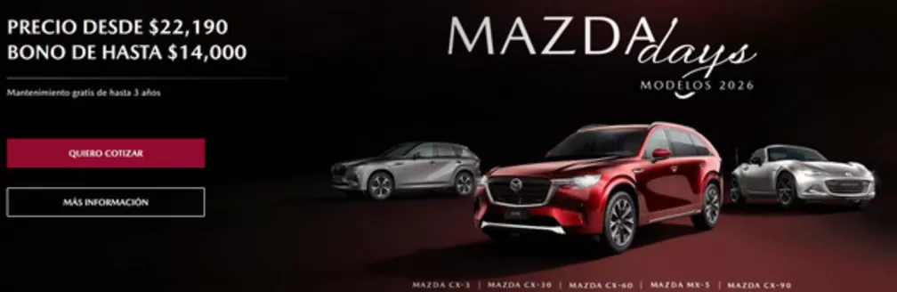 Catálogo Mazda en Huancayo | Mazda Days  | 2025-11-20T00:00:00.000Z - 2025-12-31T00:00:00.000Z