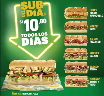 Catálogo Subway en Lima | Sub del Dia | 2025-11-21T00:00:00.000Z - 2025-12-31T00:00:00.000Z