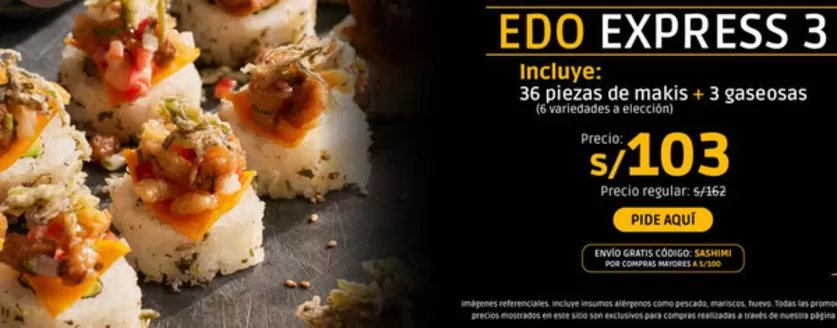 Catálogo Edo Sushi Bar en Lima | Sushi promos | 2025-11-21T00:00:00.000Z - 2025-12-20T00:00:00.000Z