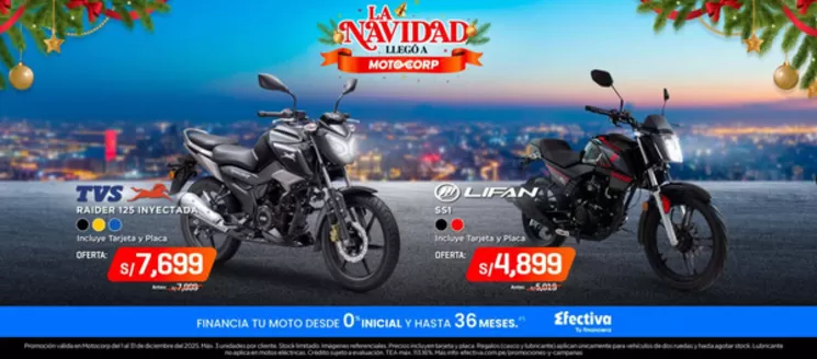 Catálogo Motocorp en Arequipa | LA navidad llego a Motocorp | 2025-12-05T00:00:00.000Z - 2025-12-31T00:00:00.000Z