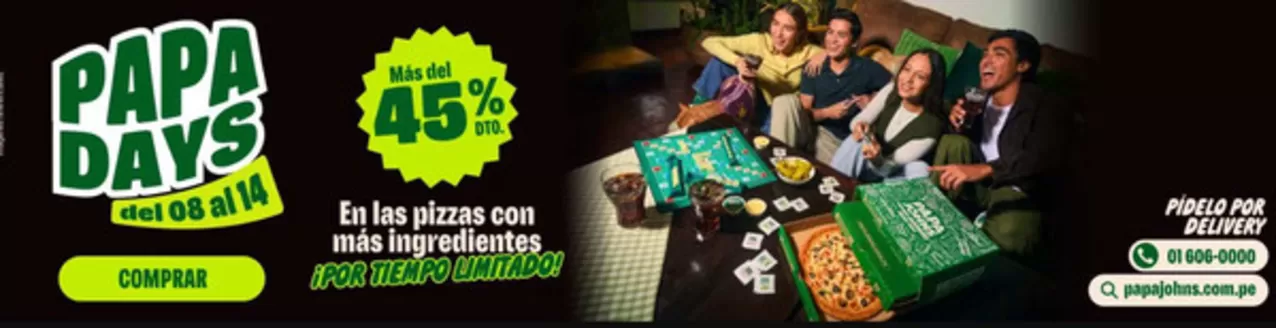 Catálogo Papa John's en Lima | Papa Days | 2025-12-10T00:00:00.000Z - 2025-12-14T00:00:00.000Z
