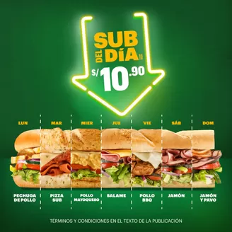 Catálogo Subway en Lima | Sub del dia  | 2026-01-12T00:00:00.000Z - 2026-01-31T00:00:00.000Z