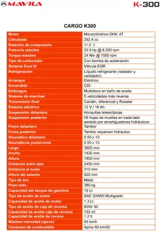 Catálogo Mavila | CARGO K300 | 2026-01-16T00:00:00.000Z - 2026-11-30T00:00:00.000Z
