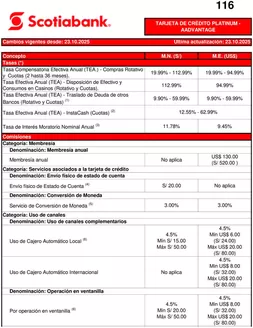 Catálogo Scotiabank en Huancayo | TARJETA DE CRÉDITO PLATINUM - AADVANTAGE | 2026-01-23T00:00:00.000Z - 2026-10-31T00:00:00.000Z