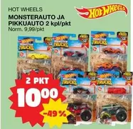 Hot Wheels - MONSTERAUTO JA PIKKUAUTO 2 kpl/pkt