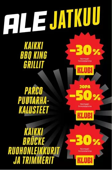 BBQ KING Grillit, PARCO PUUTARHA-KALUSTEET, BRÜCKE RUOHONLEIKKURIT JA TRIMMERIT