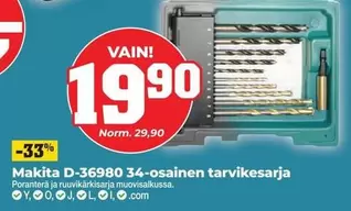 Makita - D-36980 34-osainen tarvikesarja