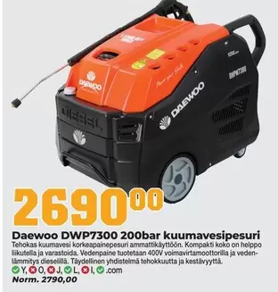 DWP7300 200bar kuumavesipesuri