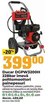 DGPW3200H 228bar imevä polttomoottori painepesuri