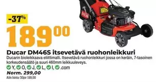 DM46S itsevetävä ruohonleikkuri