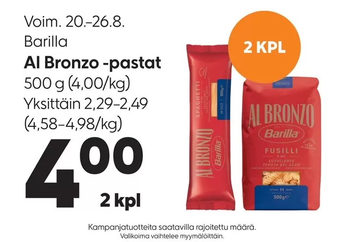 Al Bronzo-pastat