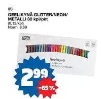 GEELIKYNÄ GLITTER/NEON/METALLI 30 kpl/pkt