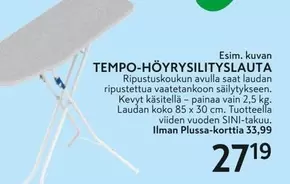 TEMPO-HÖYRYSILITYSLAUTA