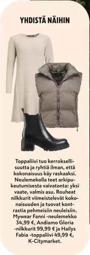 Fanni -neulemekko, Gloria -nilkkurit, Fabia -toppaliivi