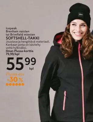 Icepeak - Brenham naisten tai Brimfield miesten SOFTSHELL-TAKKI