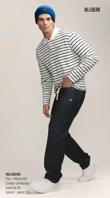 Pitti / Minoa 65:-, College-pikeepaita / pikétröja 65:-, Parkot / Jeans 135:-