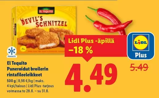 Paneroidut broilerin rintafileeleikkeet