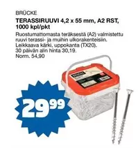 RST - TERASSIRUUVI 4,2 x 55 mm, A2 , 1000 kpl/pkt