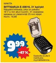 Makita - BITTISARJA E-00016, 31 kpl/pkt
