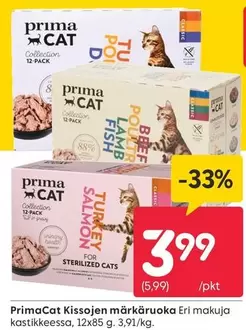 Kissojen märkäruoka Eri makuja