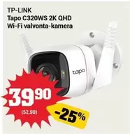 Tapo C320WS 2K QHD Wi-Fi valvonta-kamera