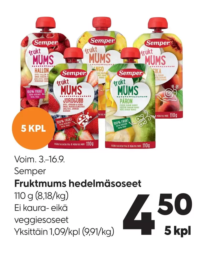 Fruktmums hedelmäsoseet
