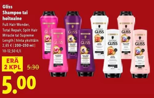 Shampoo tai hoitoaine