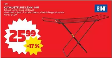 Sini - KUIVAUSTELINE LENNI 18M