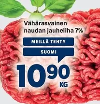 Vähärasvainen naudan jauheliha 7%