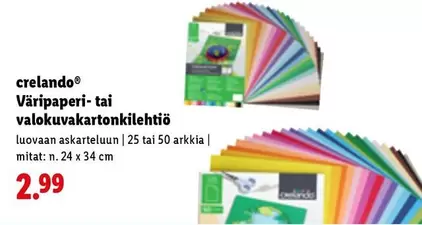 Väripaperi- tai valokuvakartonkilehtiö