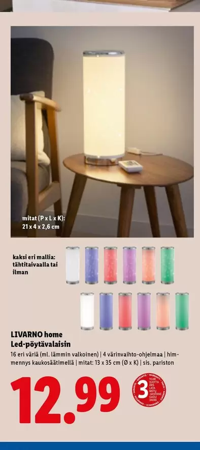 Led-pöytävalaisin