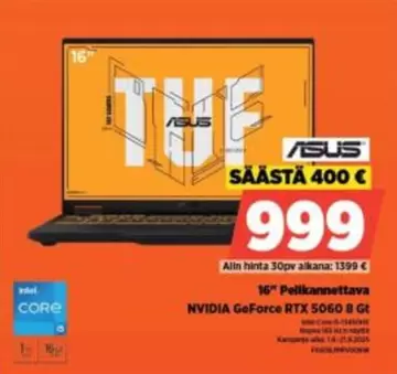 Asus - 16 Pellikannettava