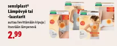 Lämpövyö tai -laastarit
