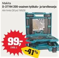 Makita - D-37194 200-osainen työkalu- ja tarvikesarja