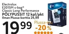 E201SM s-bag Classic Long Performance PÖLYPUSSIT 12 kpl/pkt