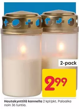 Hautakynttilä kannella