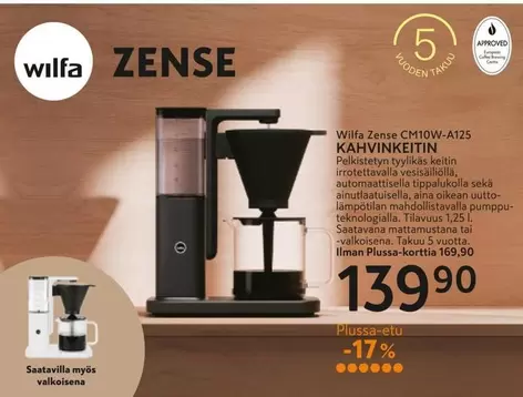 Zense CM10W-A125 KAHVINKEITIN