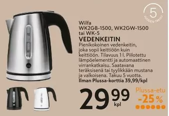 WK2GB-1500, WK2GW-1500 tai WK-5 VEDENKEITIN